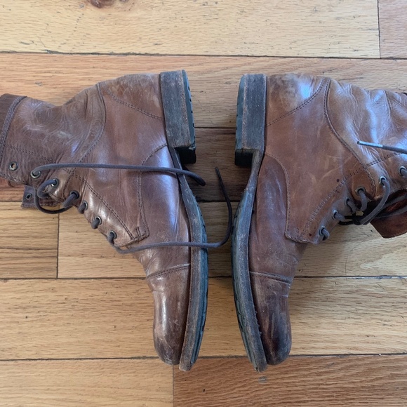 The Frye Company Erin Lug Work Boot in Cognac - Picture 9 of 12